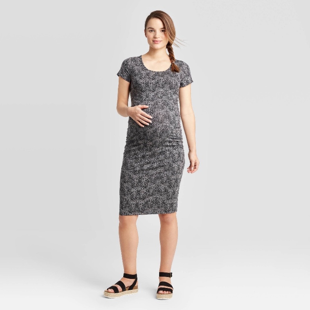 Isabel Maternity Snake Print T-Shirt  Dress